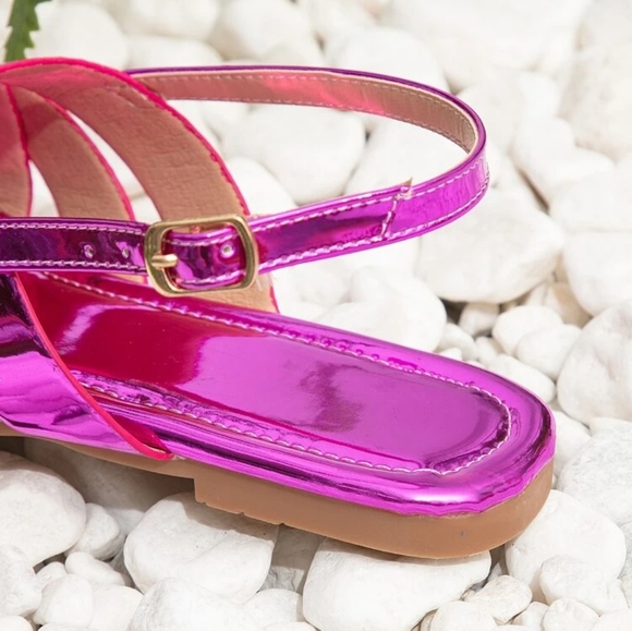 👣Metallic Slingback Sandals (Fuchsia) footwear - Picture 4 of 16